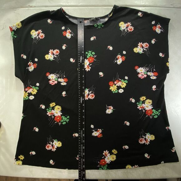 Jules & Leopold 2X Black Daisy Floral Print Cap Sleeve Top Excellent Cond Canada - Picture 5 of 7